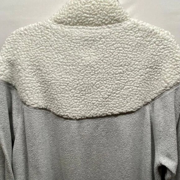 Aerie Hometown Holiday Quarter Zip Women's Medium Fleece Sweatshirt Grey White - Picture 5 of 11